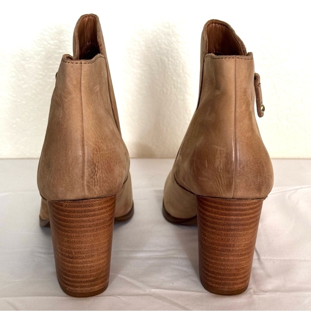 Aldo "Naedia" Leather Nubuck, Block Heel, Ankle Bootie, Tan, Size 10 EUC - Picture 5 of 6